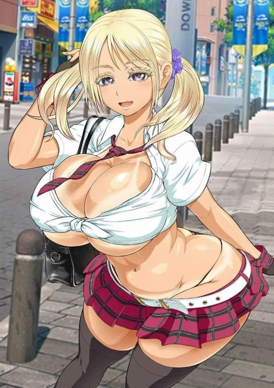 Busty Cartoon Hentai Gallery - Busty Young Girl in The Public Street
